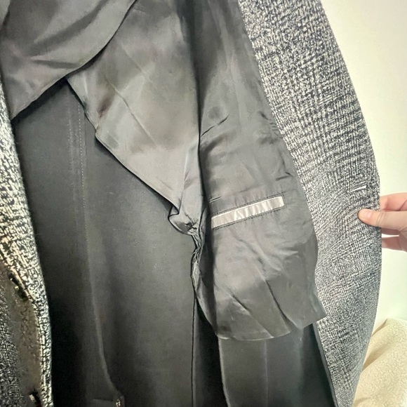 Boss Men's Block Plaid Wool Top Coat - 42 Regular - Picture 10 of 12